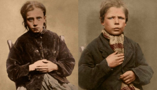 Portraits of children of the XIX century, sentenced to hard labor and prison for petty theft