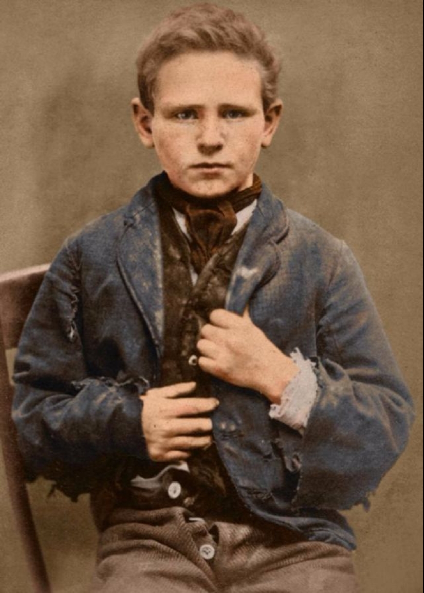 Portraits of children of the XIX century, sentenced to hard labor and prison for petty theft