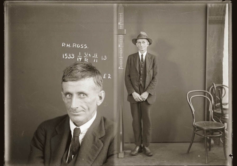 Portraits of criminals of the 1920s