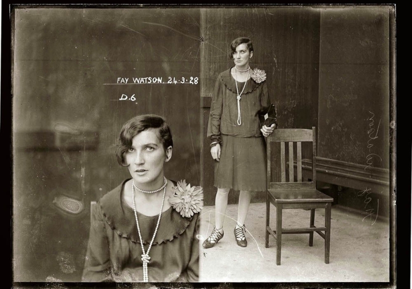 Portraits of criminals of the 1920s