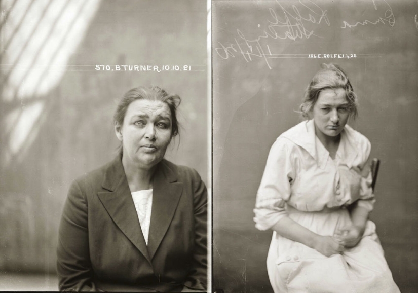 Portraits of criminals of the 1920s