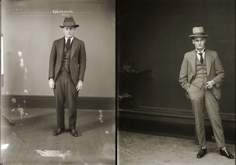 Portraits of criminals of the 1920s