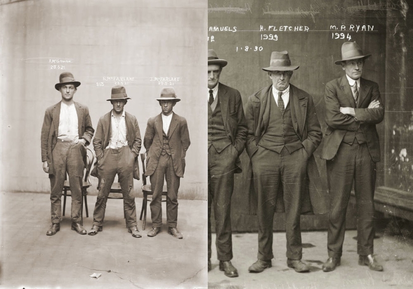 Portraits of criminals of the 1920s