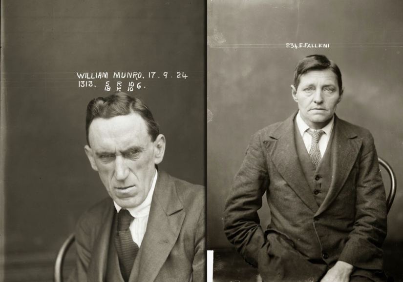 Portraits of criminals of the 1920s