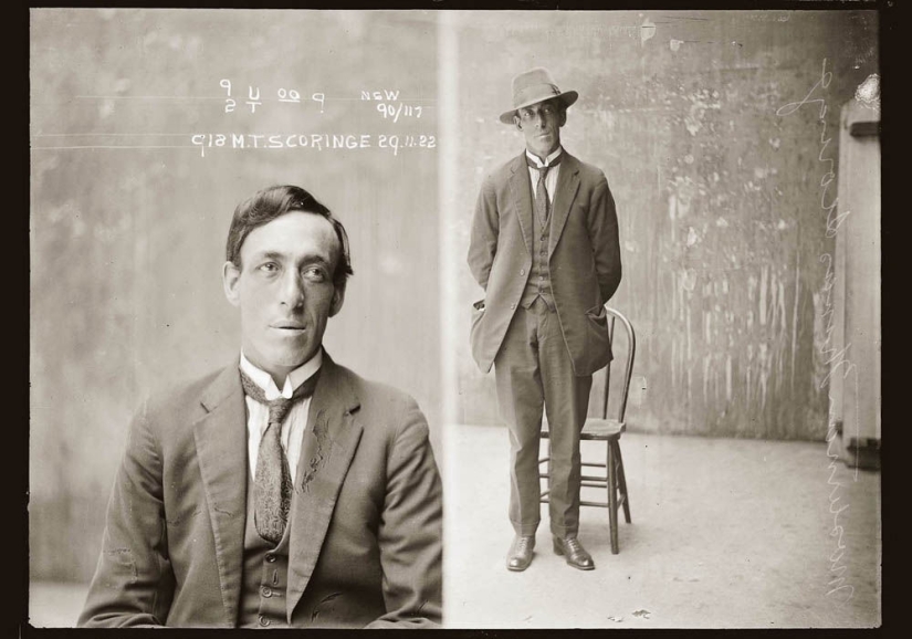 Portraits of criminals of the 1920s