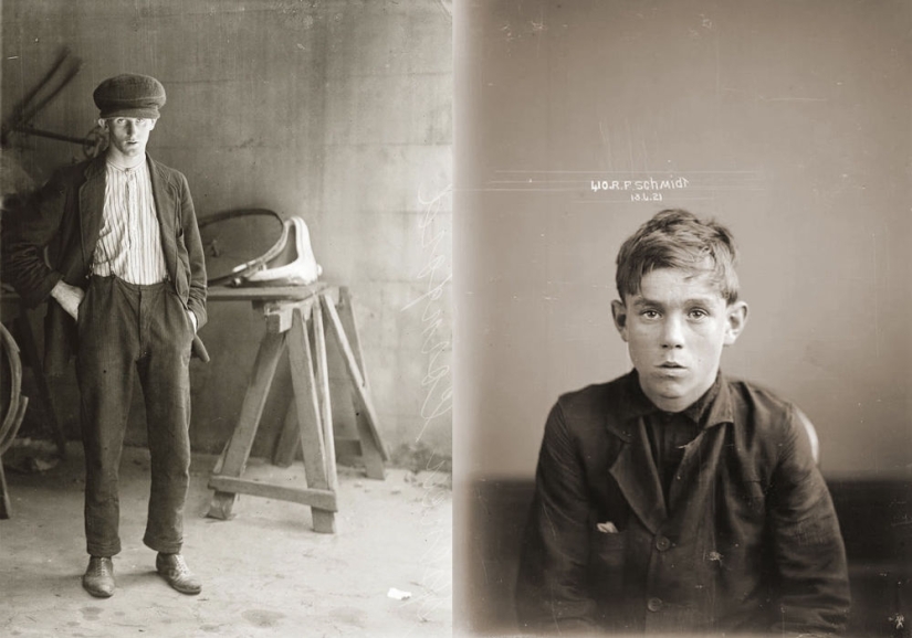 Portraits of criminals of the 1920s