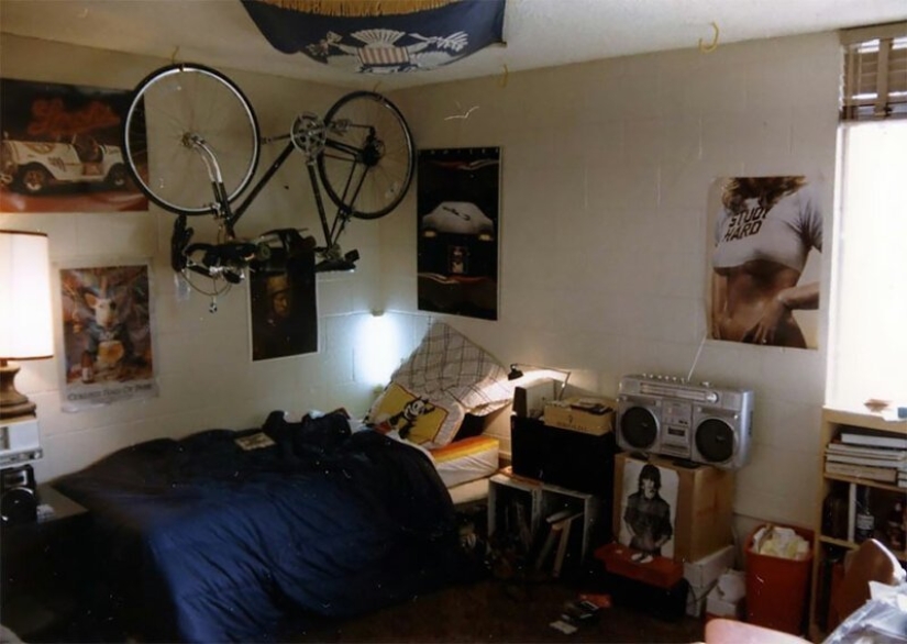 Posters not much happens: the typical room of an American ' 80s teen