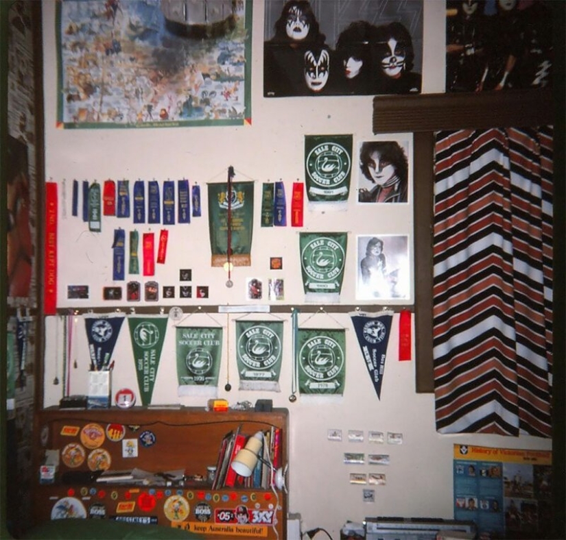 Posters not much happens: the typical room of an American ' 80s teen