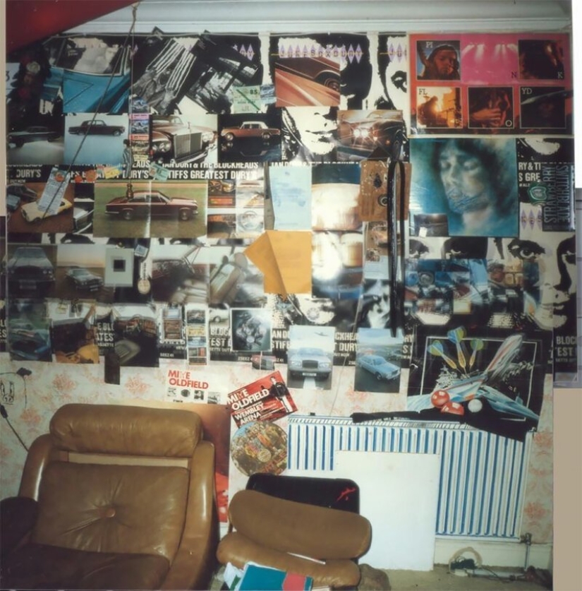 Posters not much happens: the typical room of an American ' 80s teen