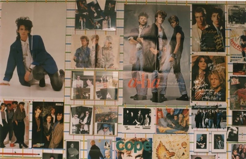 Posters not much happens: the typical room of an American ' 80s teen