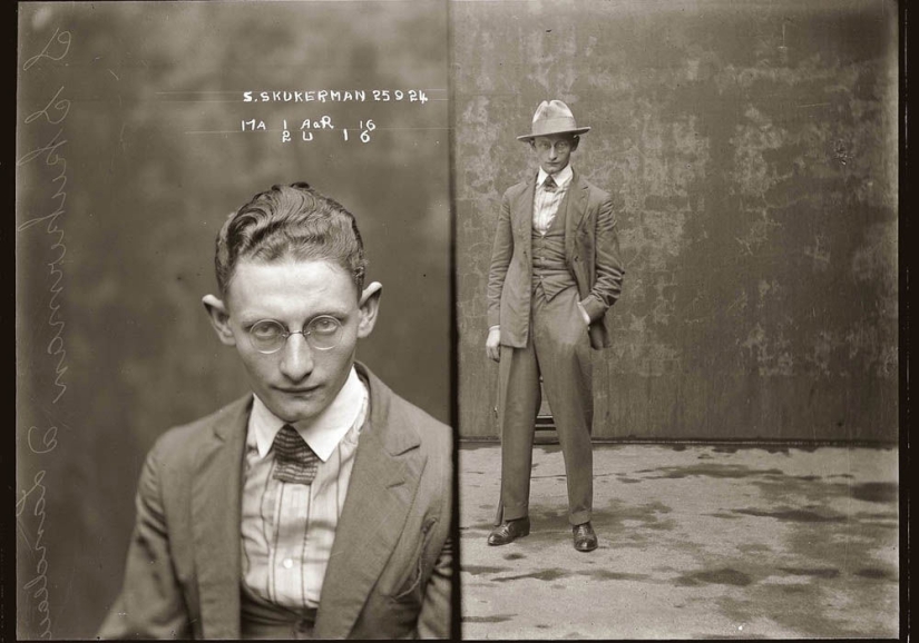 Retratos de criminales de la década de 1920