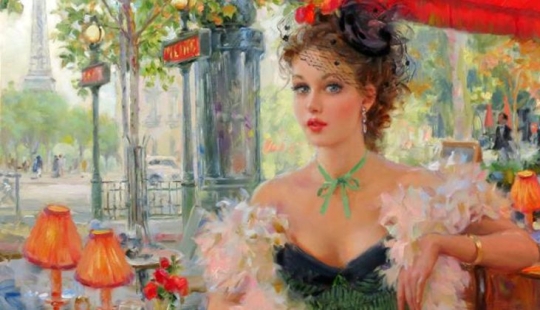 Retratos de mujeres de Konstantin Razumov: ligereza, luz y erotismo de la época burlesca