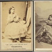 Retratos de Rebecca Más grande, chica blanca de esclavos de Nueva Orleans 1860‑erótico