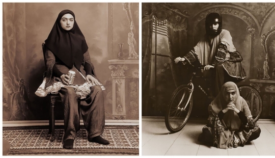 Retratos fotográficos de bellezas iraníes al estilo del siglo XIX