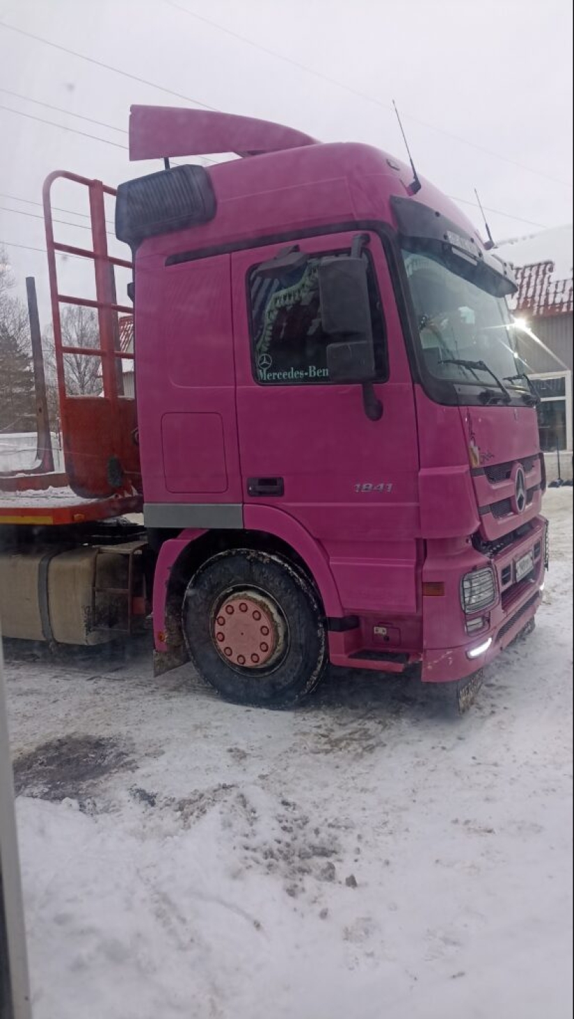 &quot;Romanian Barbie&quot;: Europe&#39;s most unusual truck driver drives a pink truck