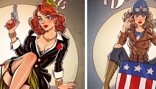 Ruso pin-up girl de Andrew Tarusova: incluyendo los héroes del universo Marvel nunca lo has visto