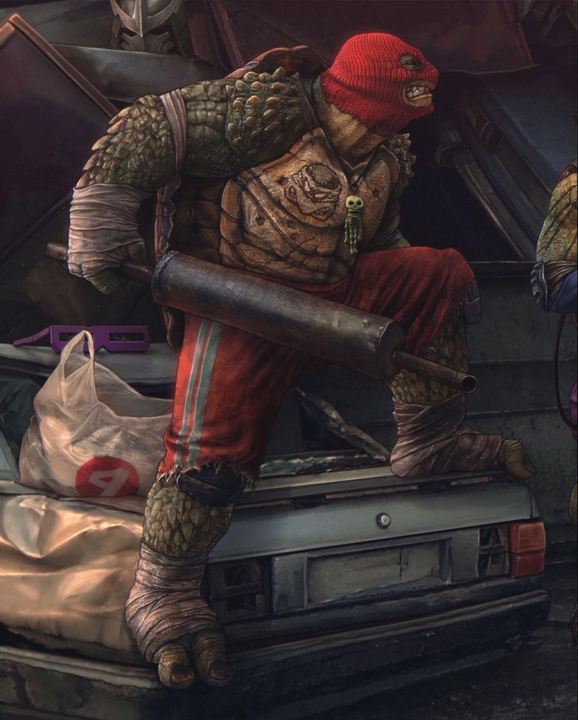 Russian Teenage Mutant Ninja Turtles from the dashing 90s according to Evgeny Zubkov