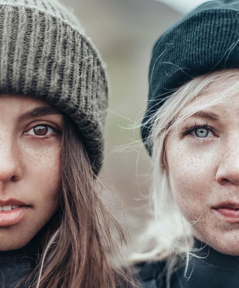 Russian woman demonstrates the beauty of girls from all over the world, making them a joint photo