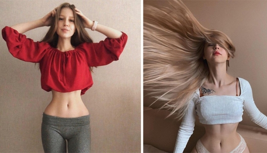 Russian woman Lina Sunspot and her incredible waist, which is hard to believe