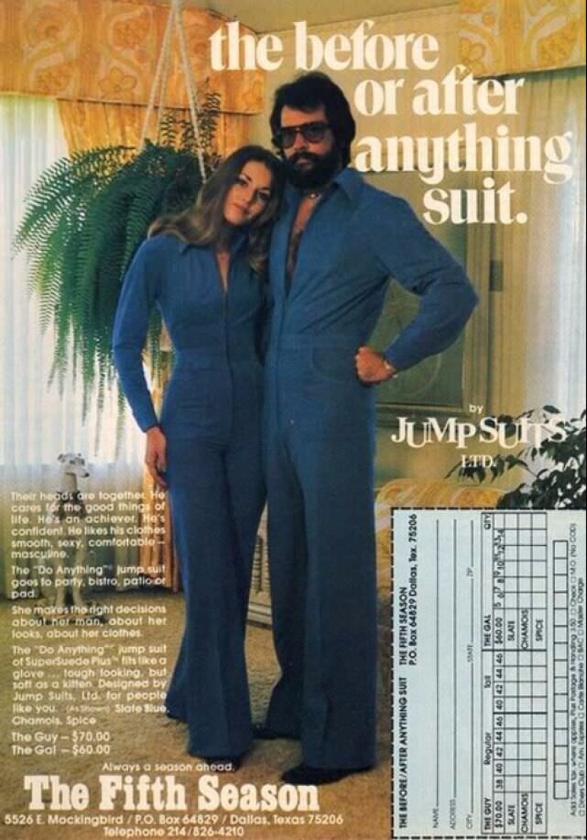 Ruthless men's fashion of the 70s