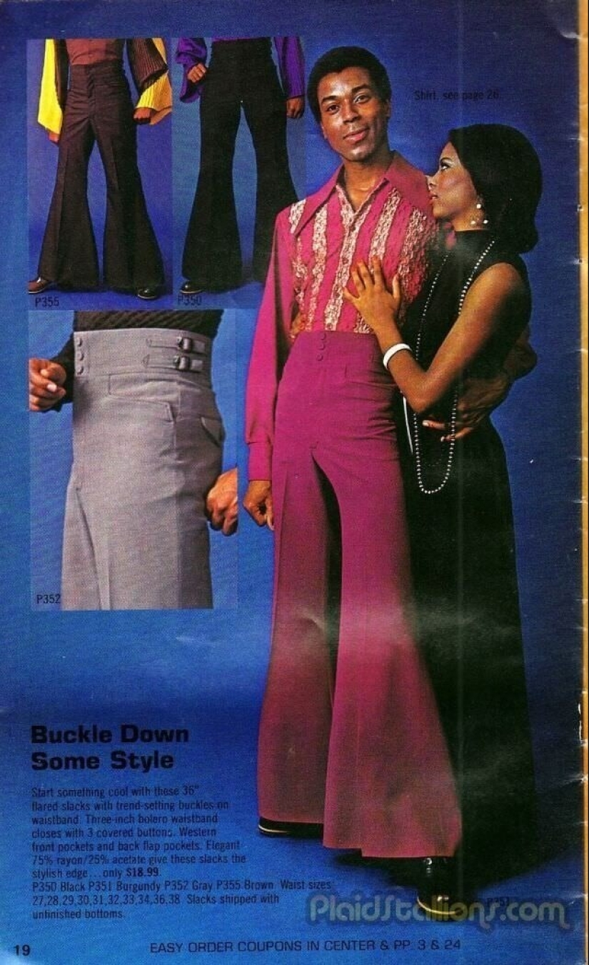 Ruthless men's fashion of the 70s