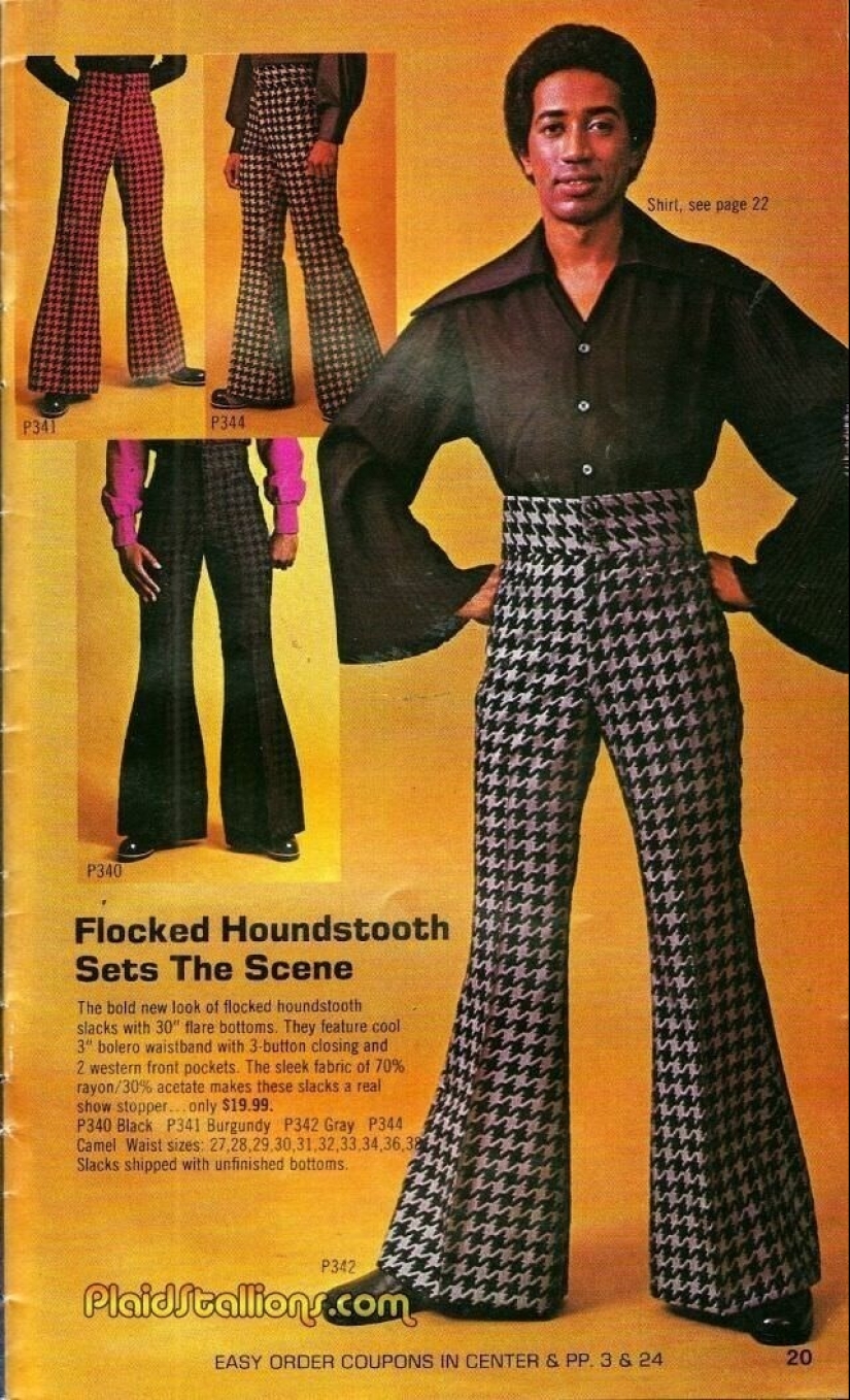 Ruthless men's fashion of the 70s