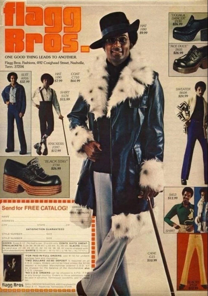 Ruthless men's fashion of the 70s