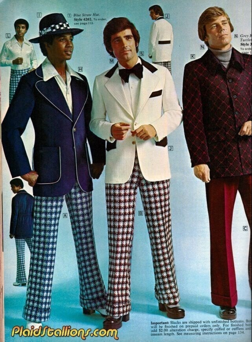 Ruthless men's fashion of the 70s