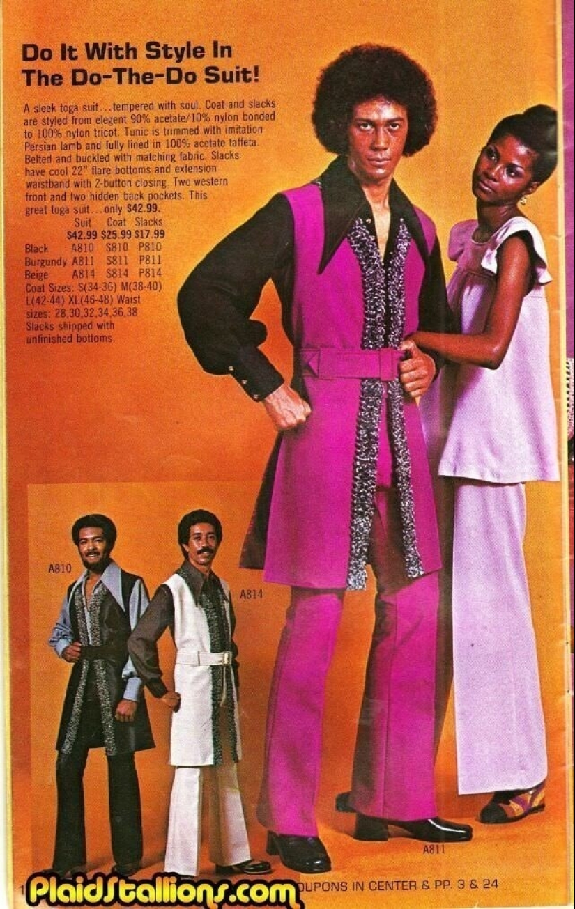 Ruthless men's fashion of the 70s