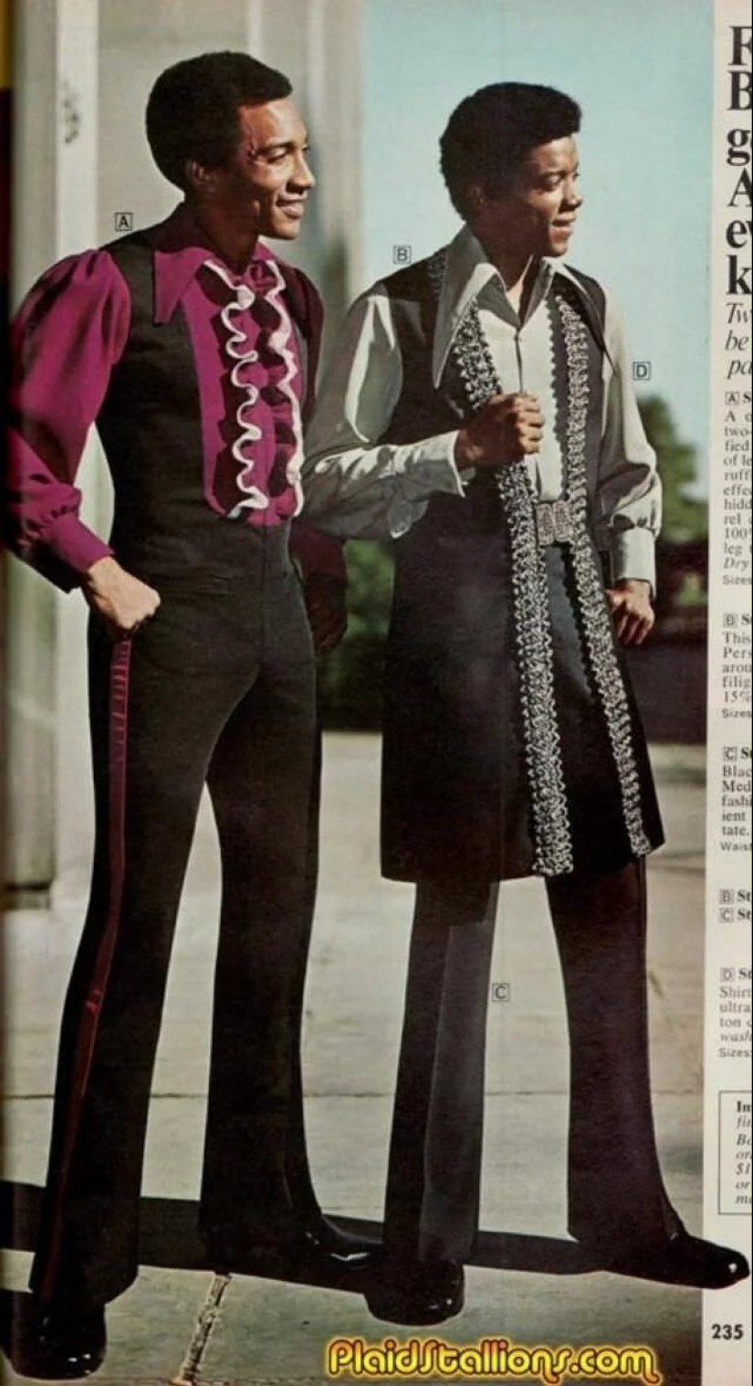 Ruthless men's fashion of the 70s