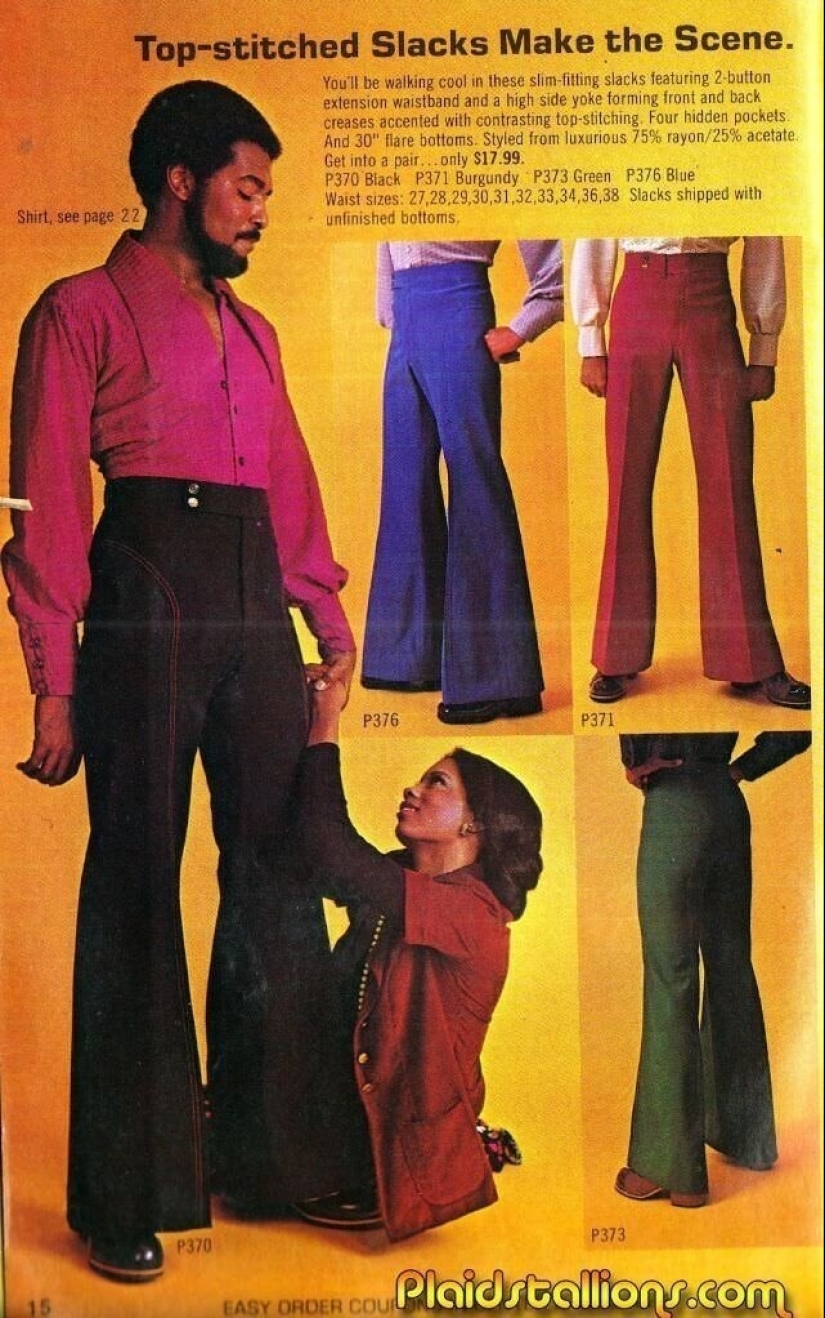 Ruthless men's fashion of the 70s