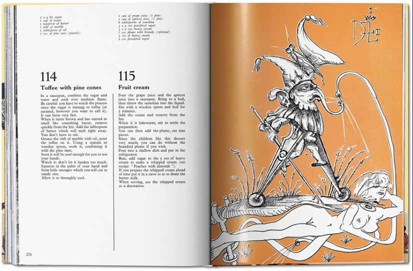 Salvador Dali's Cookbook with non-child illustrations