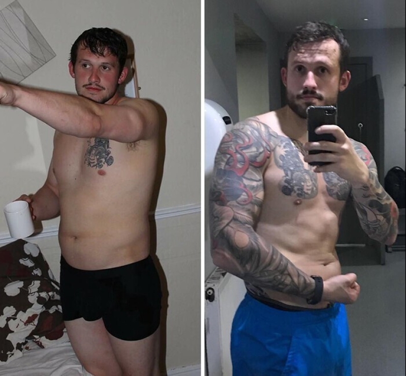 Same weight, different body: 30 examples of "before" and "after" training in the gym