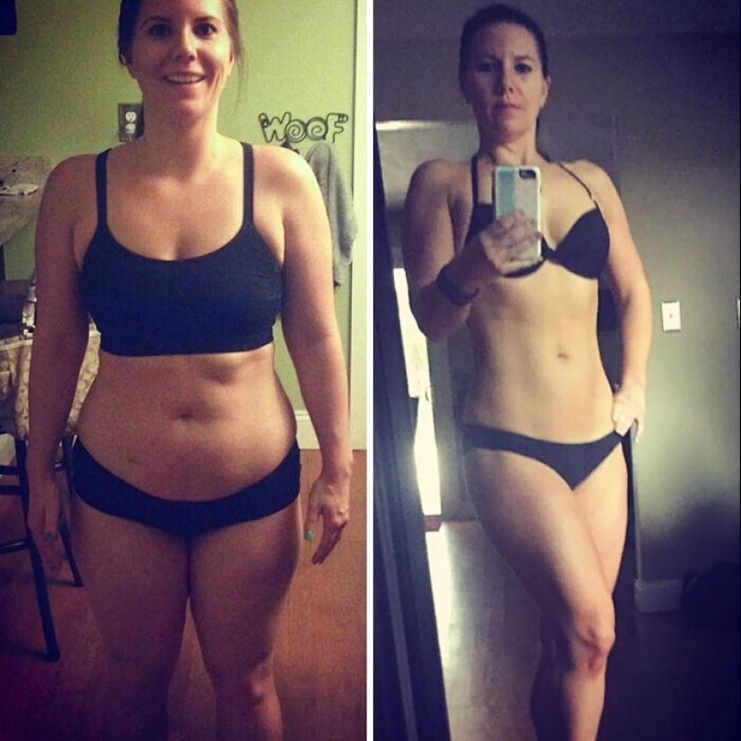 Same weight, different body: 30 examples of "before" and "after" training in the gym