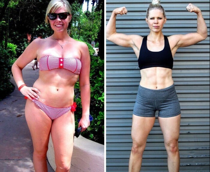 Same weight, different body: 30 examples of "before" and "after" training in the gym