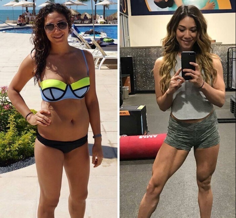 Same weight, different body: 30 examples of "before" and "after" training in the gym