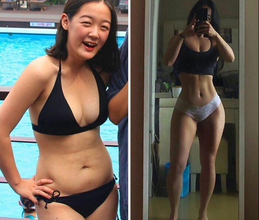 Same weight, different body: 30 examples of "before" and "after" training in the gym