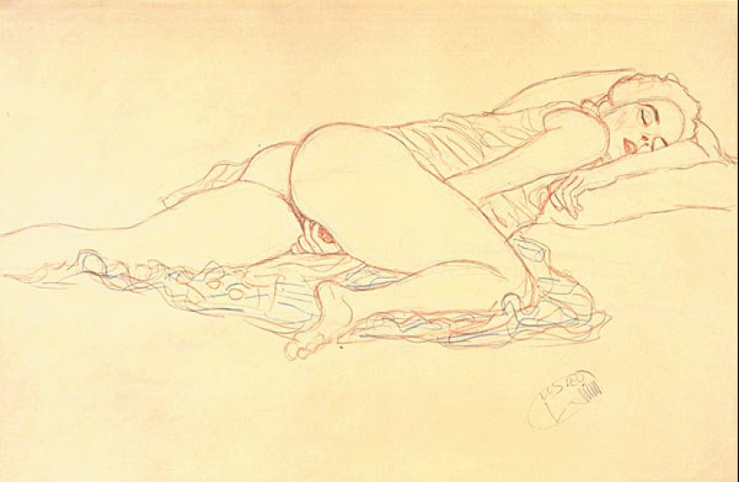 Scandalous erotic drawings by Gustav Klimt