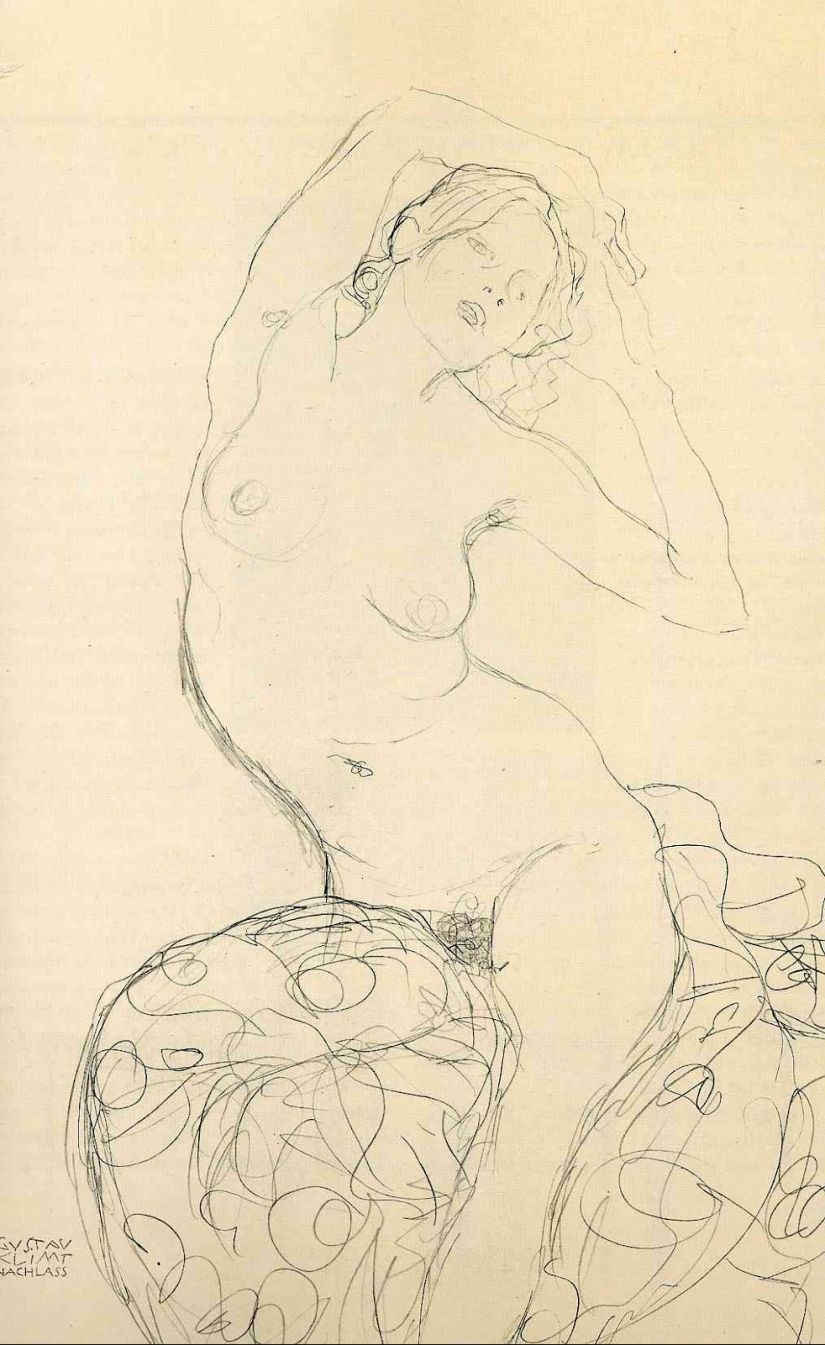 Scandalous erotic drawings by Gustav Klimt