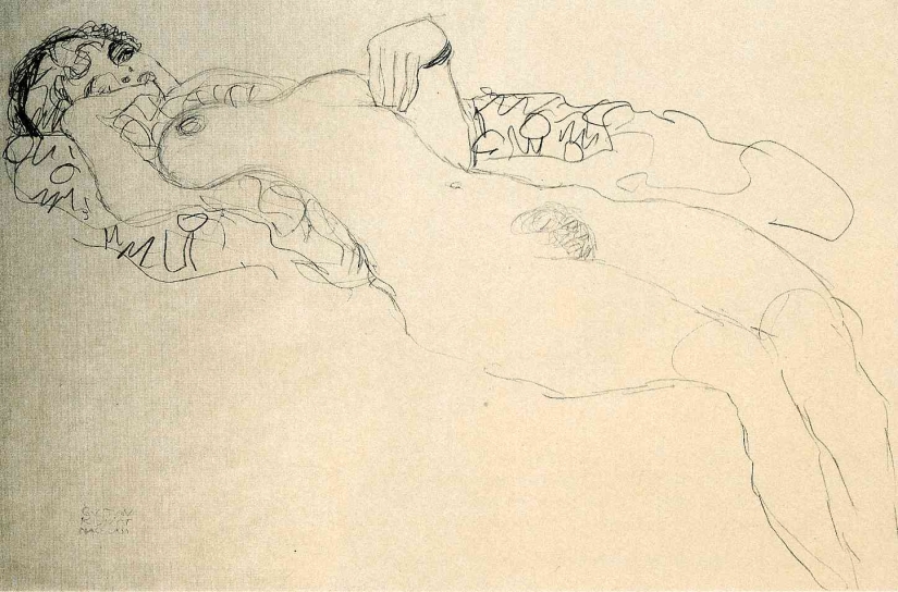 Scandalous erotic drawings by Gustav Klimt