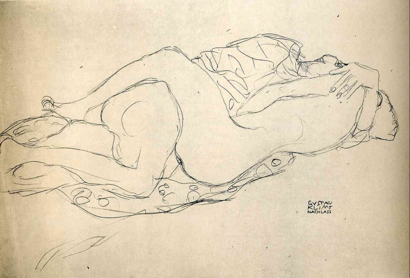 Scandalous erotic drawings by Gustav Klimt