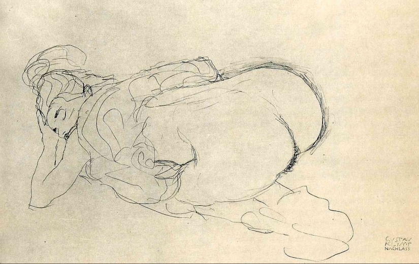 Scandalous erotic drawings by Gustav Klimt