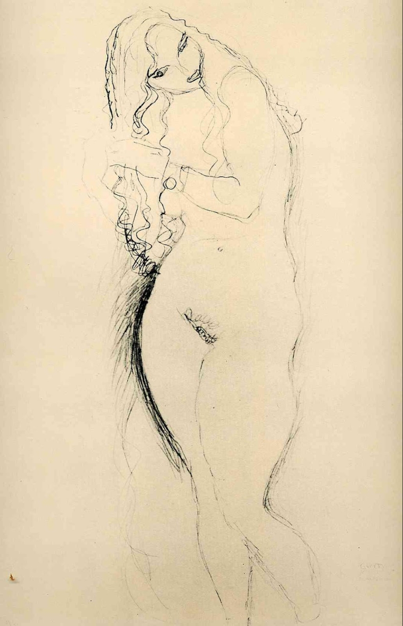 Scandalous erotic drawings by Gustav Klimt