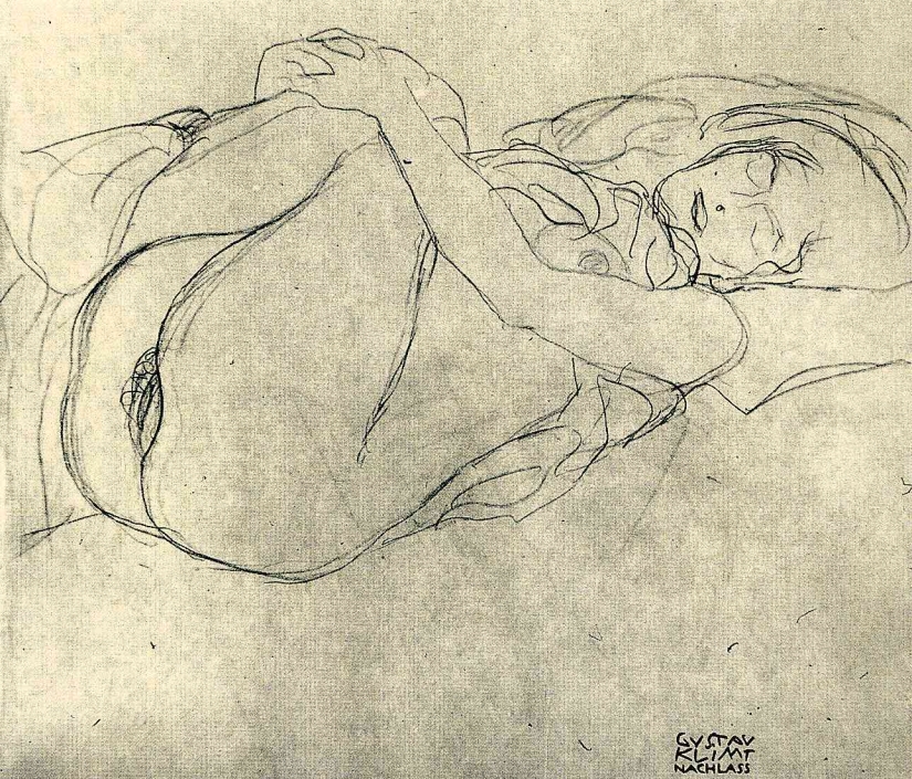 Scandalous erotic drawings by Gustav Klimt