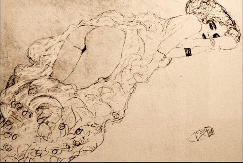 Scandalous erotic drawings by Gustav Klimt