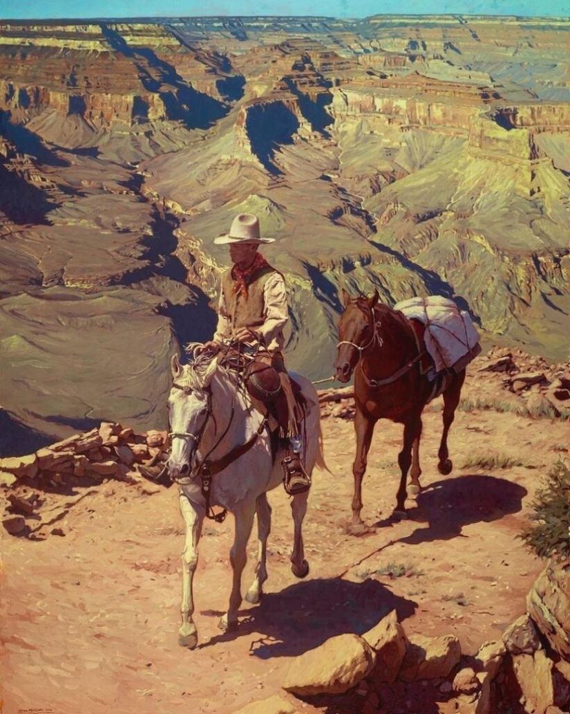 Scenes from the life of the Wild West in the beautiful paintings of Mark Marjorie