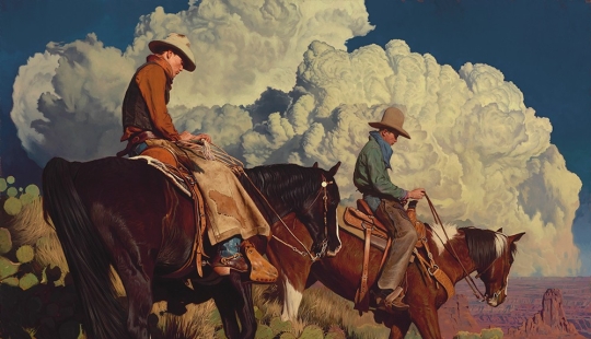 Scenes from the life of the Wild West in the beautiful paintings of Mark Marjorie