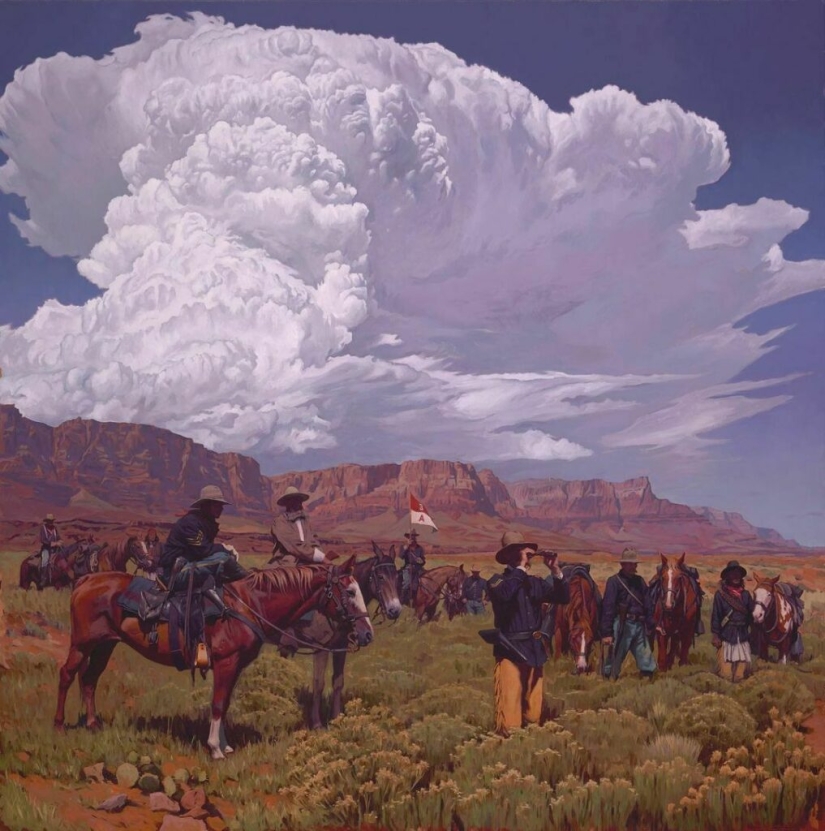 Scenes from the life of the Wild West in the beautiful paintings of Mark Marjorie