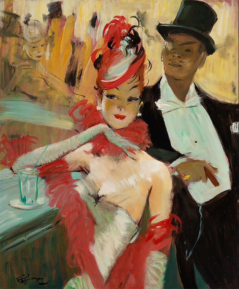 Seductoras mujeres parisinas en las pinturas del artista francés Jean-Gabriel Domergue