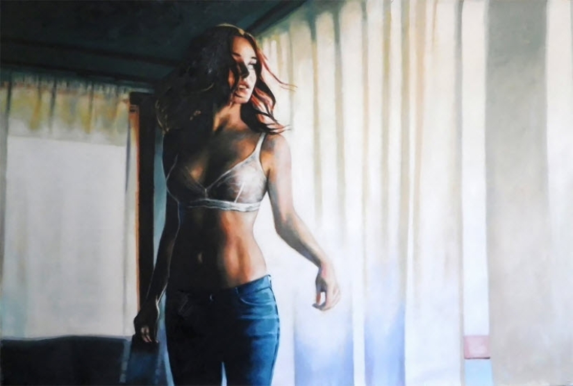 Sensual oil paintings by Thomas Saliot